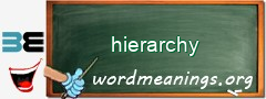 WordMeaning blackboard for hierarchy